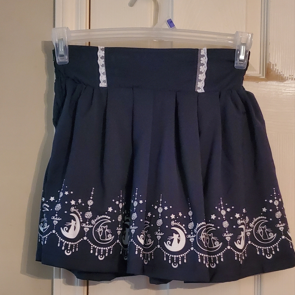 Sailor Moon Skirt, navy and white, see measurements for size